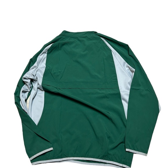 Wire2wire Men's Performance Long Sleeve Baseball Cage Jacket Green/Gray Large - Picture 4 of 4